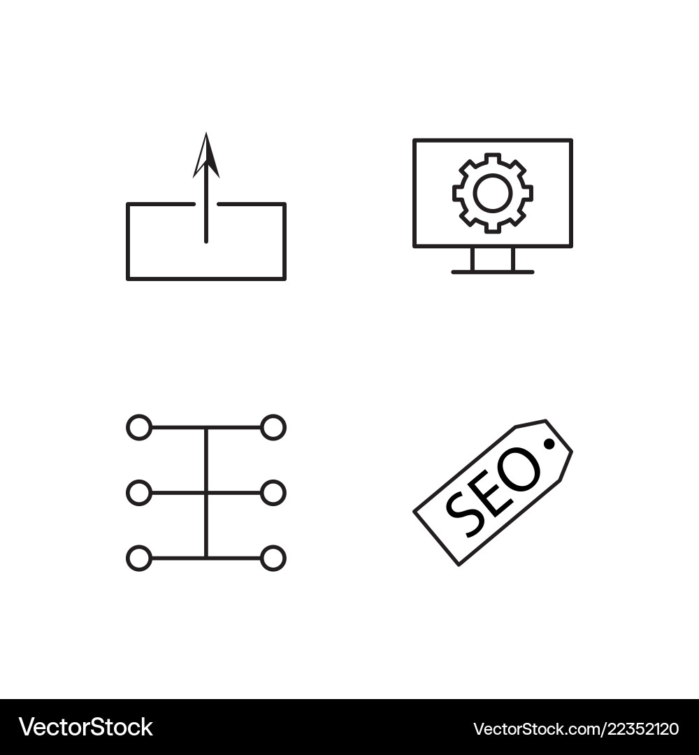 Web simple outlined icons set Vector Image
