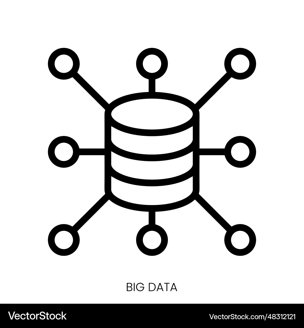 Big data icon line art style design isolated Vector Image