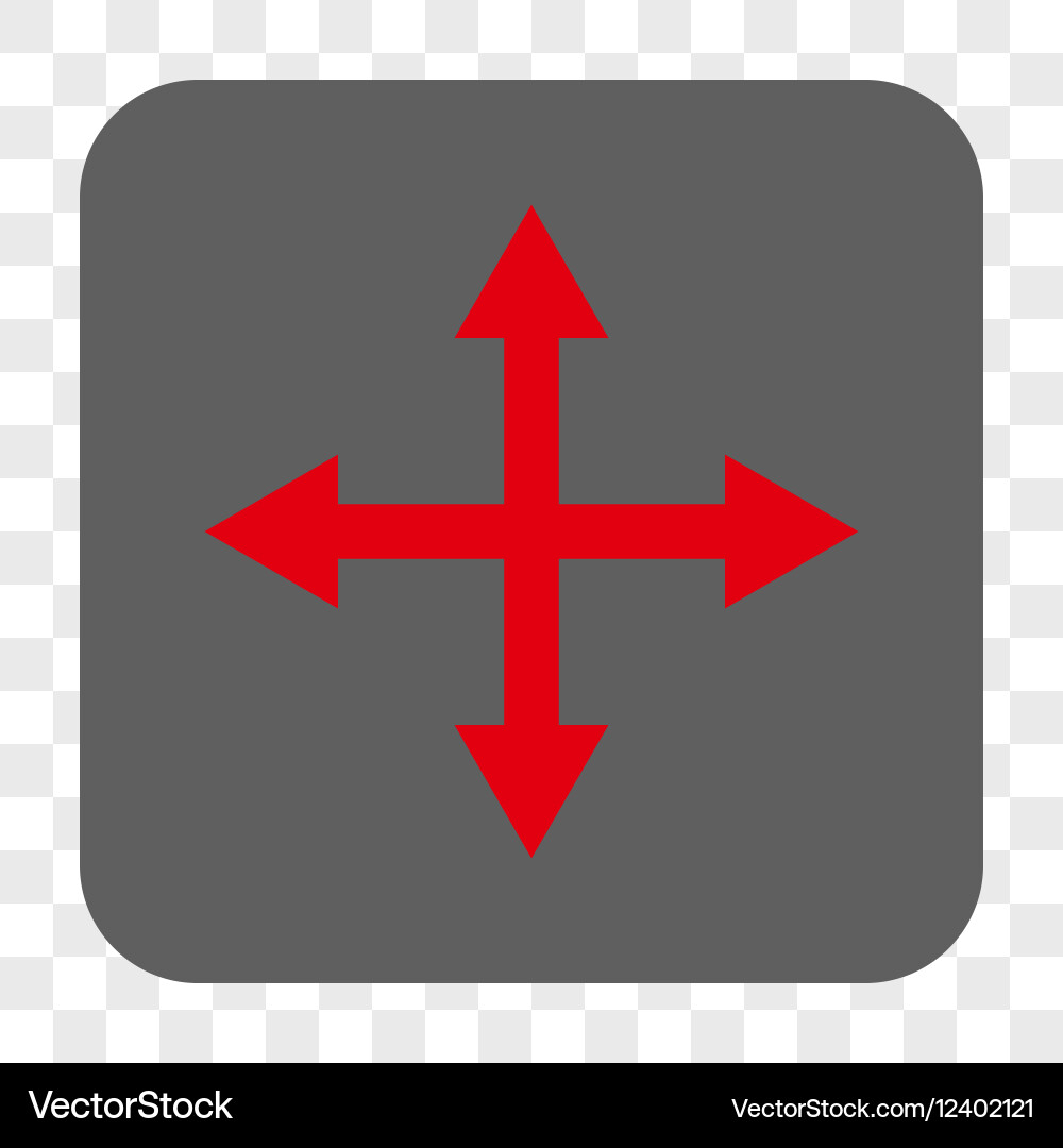 Expand arrows rounded square button vector image