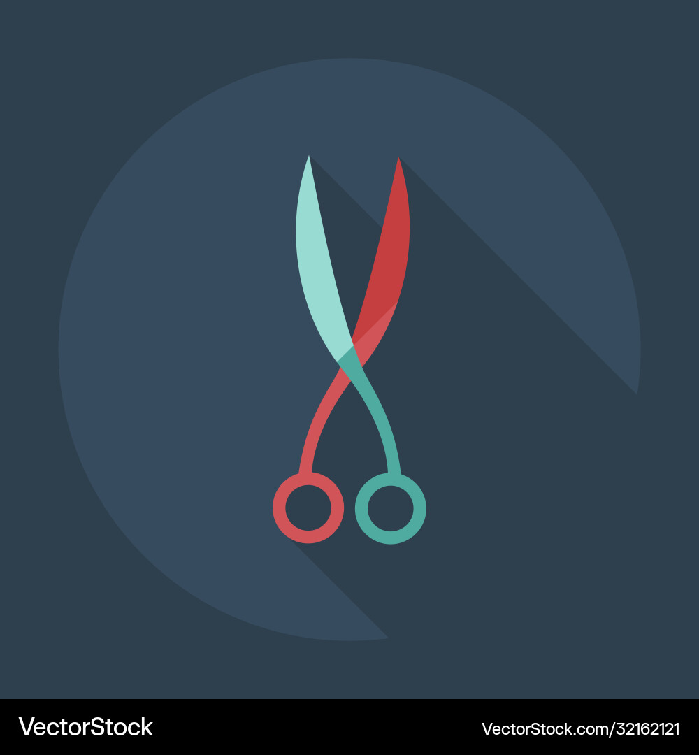 Flat modern design with shadow icons scissors vector image