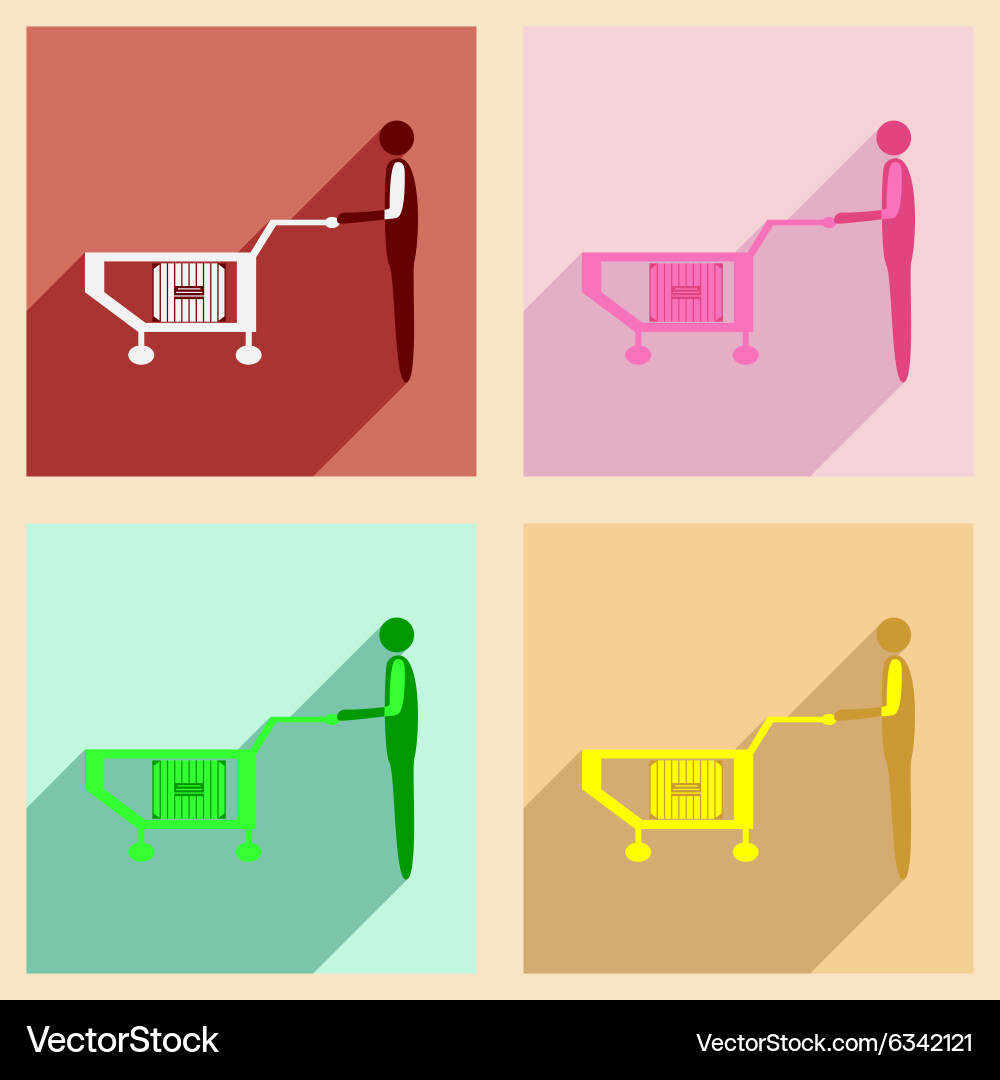 Flat with shadow concept and mobile application Vector Image