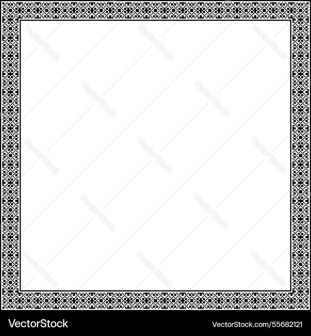 Frame square border seamless pixel pattern vector image