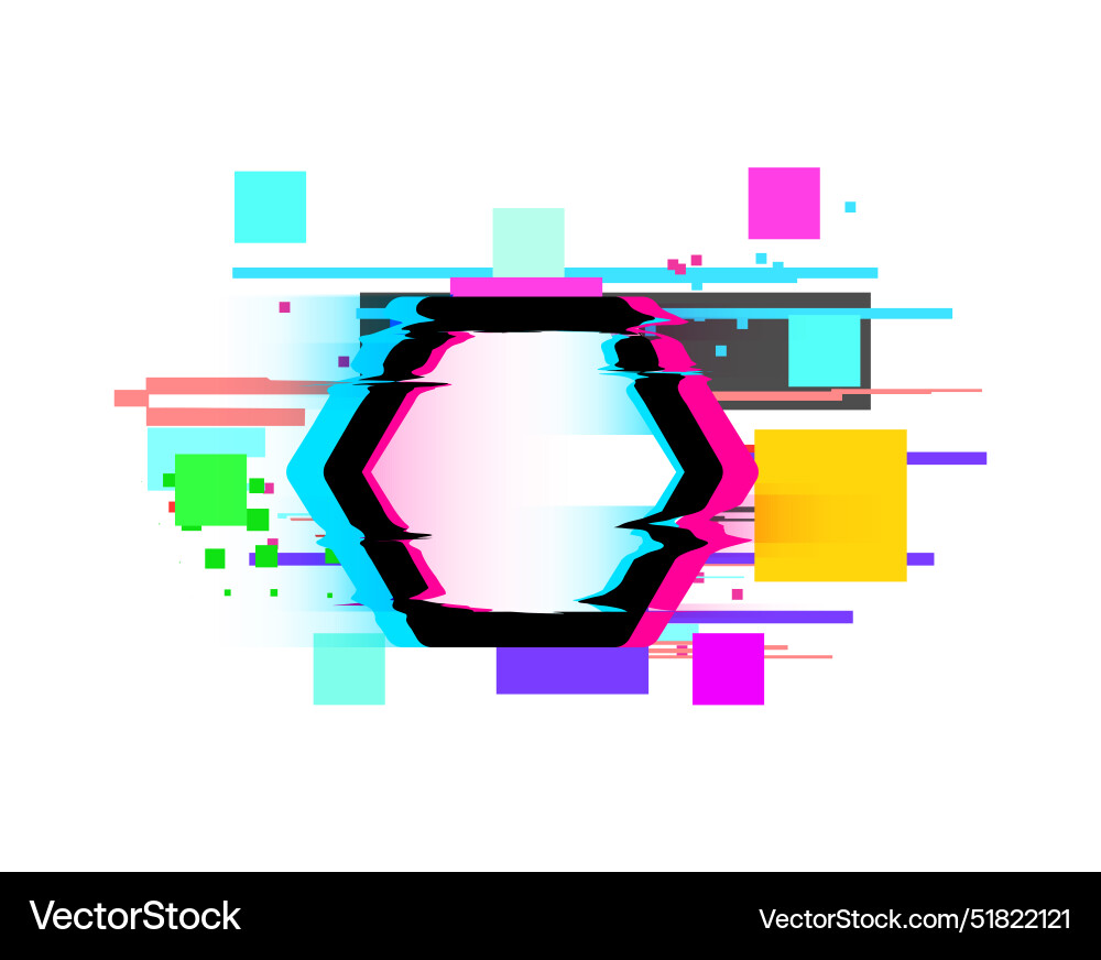 Frame with glitch effect noise lags Frame with glitch effect noise lags Vector Image