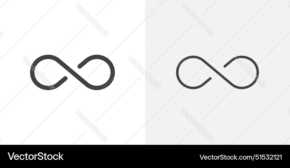 Infinity icon set forever infinite loop symbol Vector Image