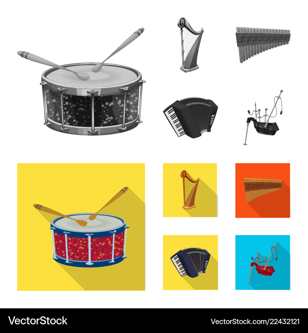 Isolated object of music and tune sign set Isolated object of music and tune sign set vector image