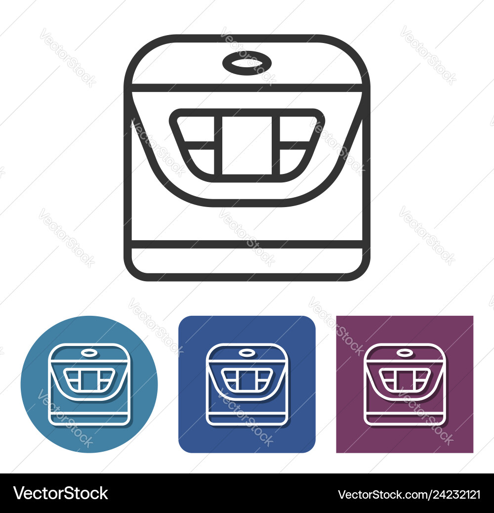 Multicooker line icon in different variants Vector Image