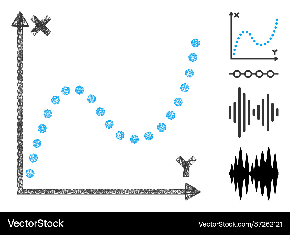 Network dotted plot mesh vector image