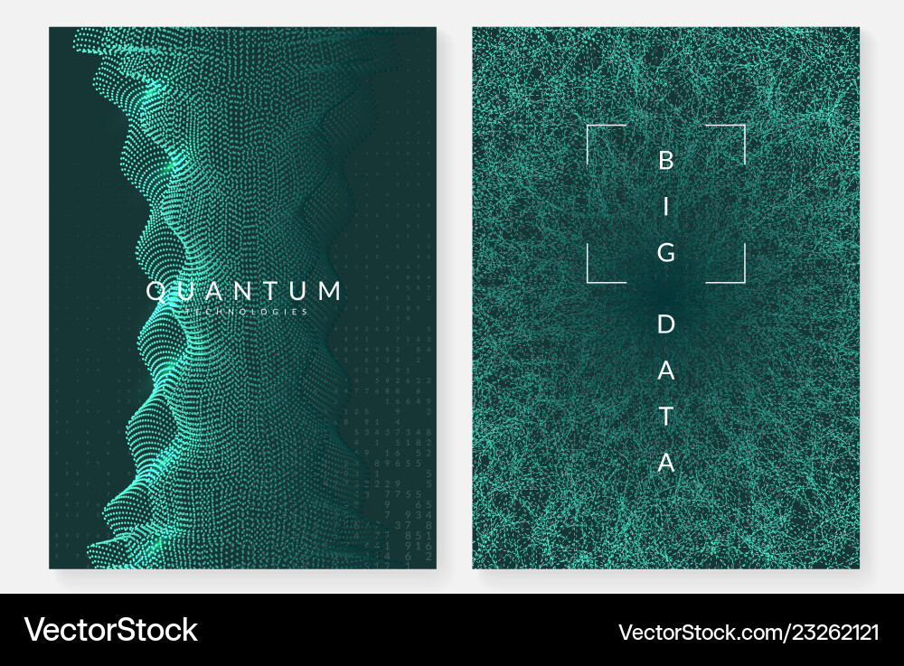 Quantum Data Network Background vector image