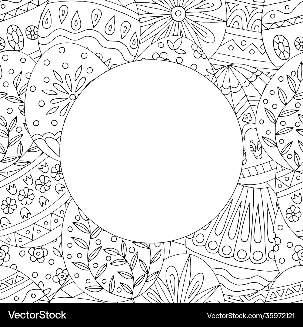 Round frame with abstract pattern hand drawn Round frame with abstract pattern hand drawn vector image