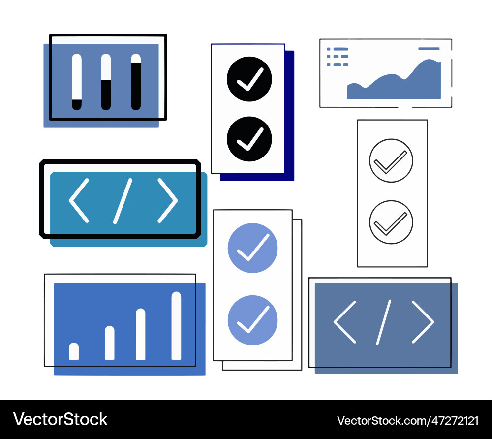 Set of ui and ux icons vector image