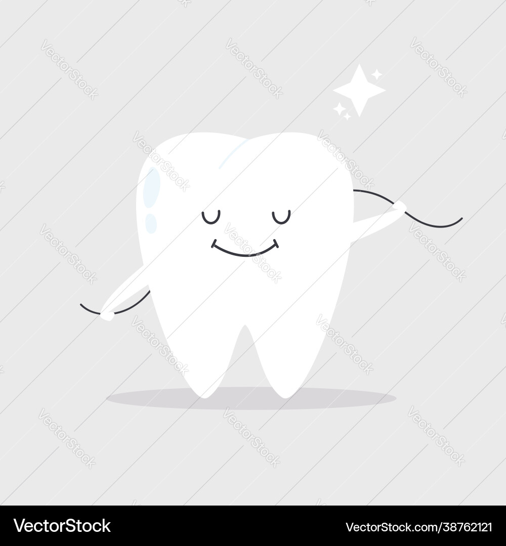 Smiling Tooth with Floss vector image