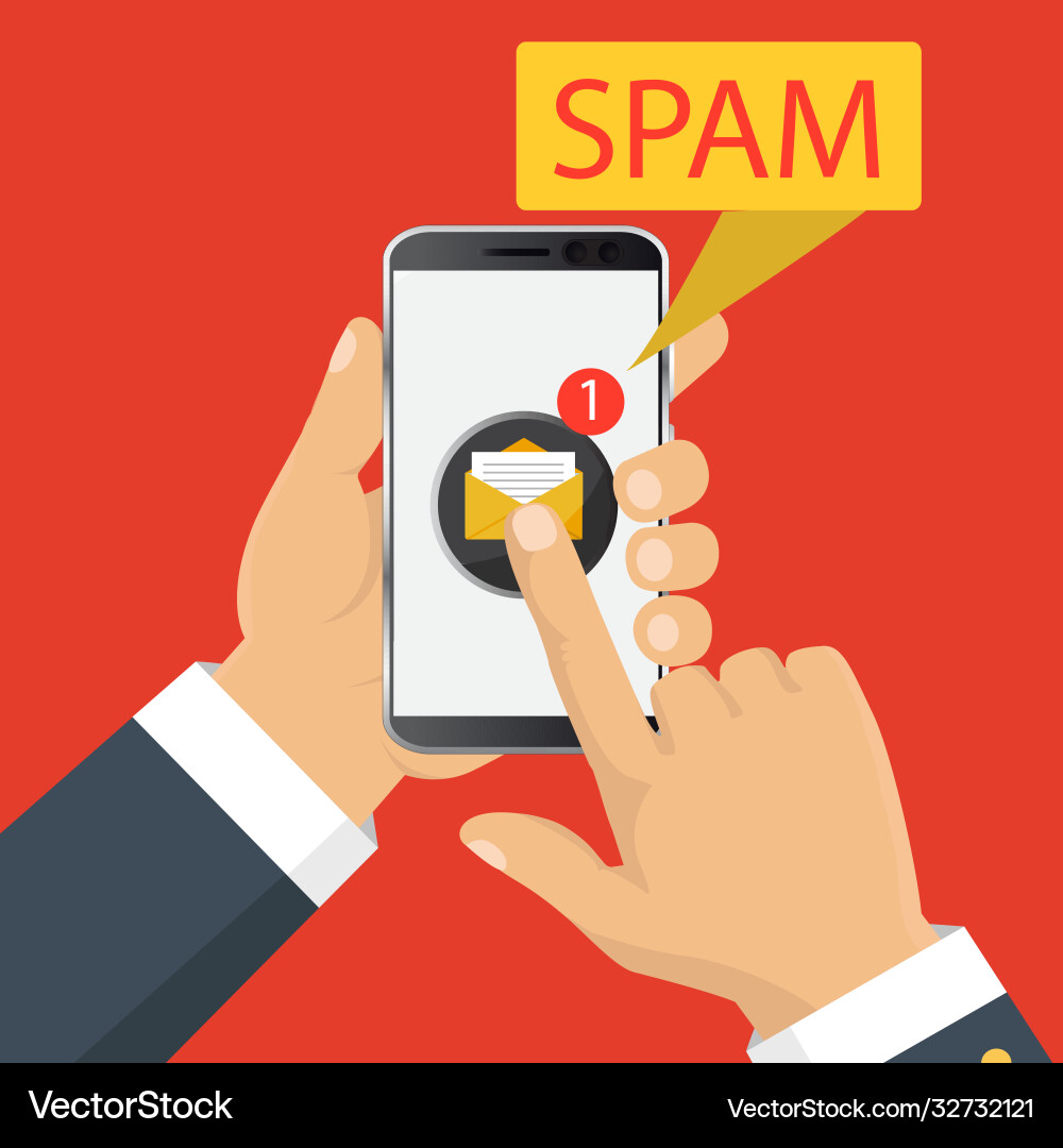 Spam data concept attention message Spam data concept attention message vector image