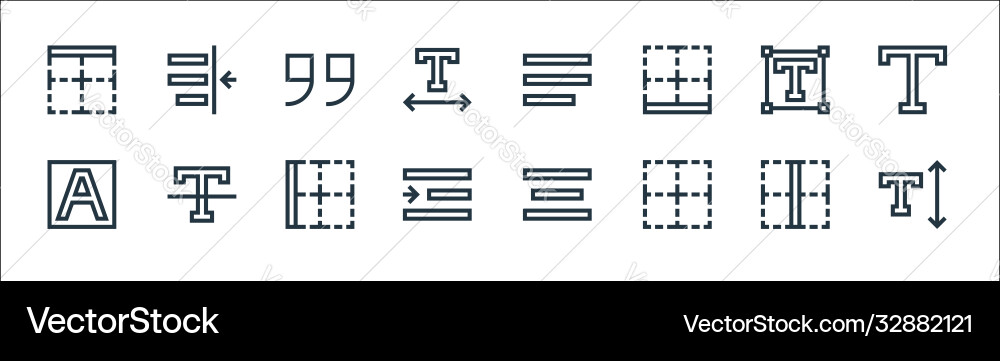 Text editor line icons linear set quality Text editor line icons linear set quality Vector Image