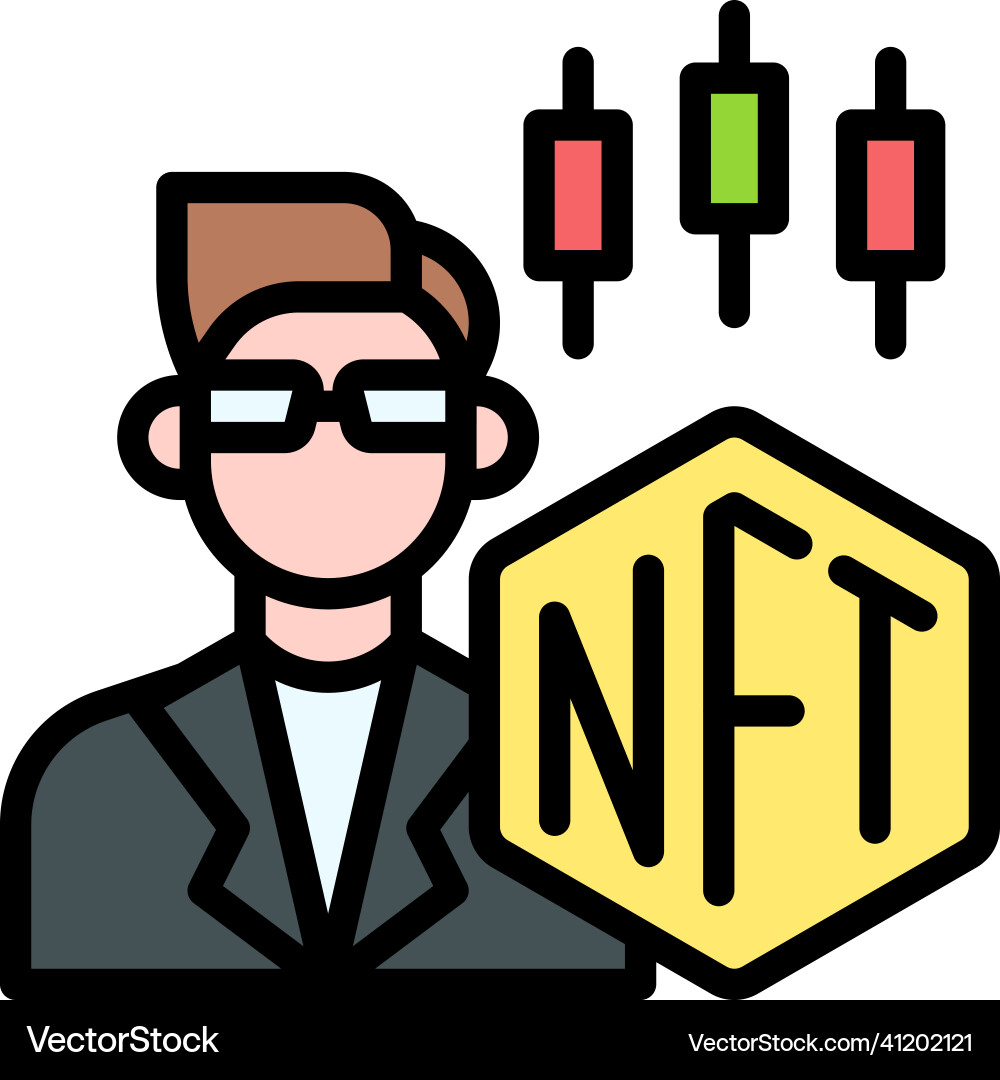 Trader icon nft related vector image
