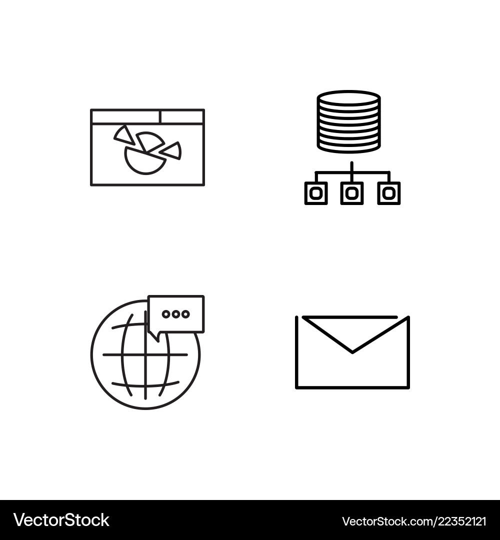 Web simple outlined icons set Web simple outlined icons set vector image