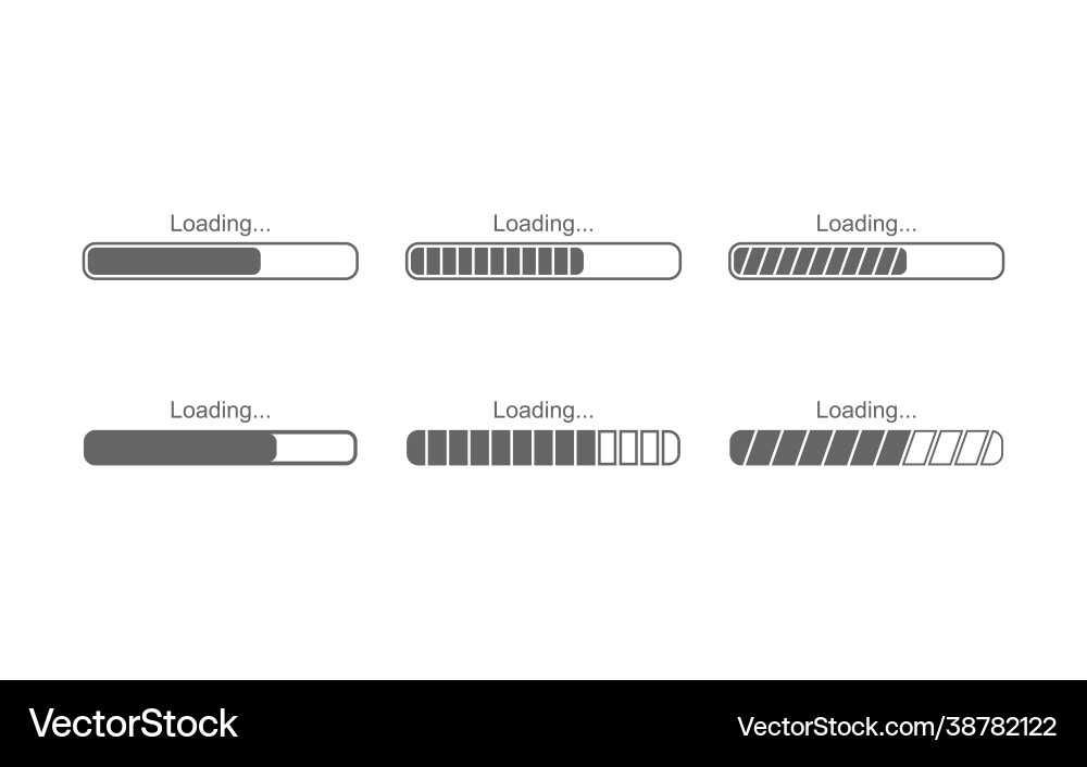 A set icons for loading bar A set icons for loading bar vector image