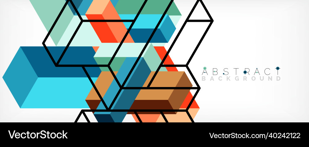 Abstract background 3d cubes cubic elements vector image