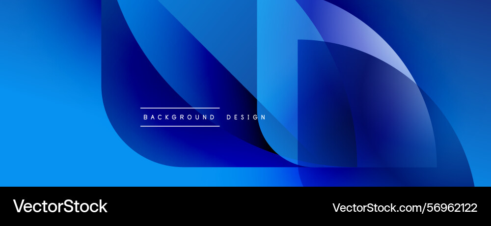 Abstract blue design features overlapping shapes Vector Image