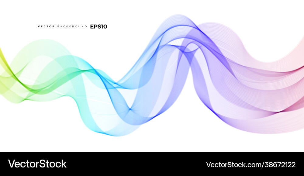 Abstract colorful line wave background vector image