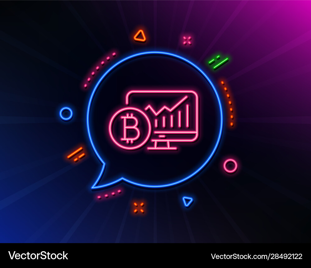 Bitcoin graph line icon cryptocurrency analytics Bitcoin graph line icon cryptocurrency analytics Vector Image