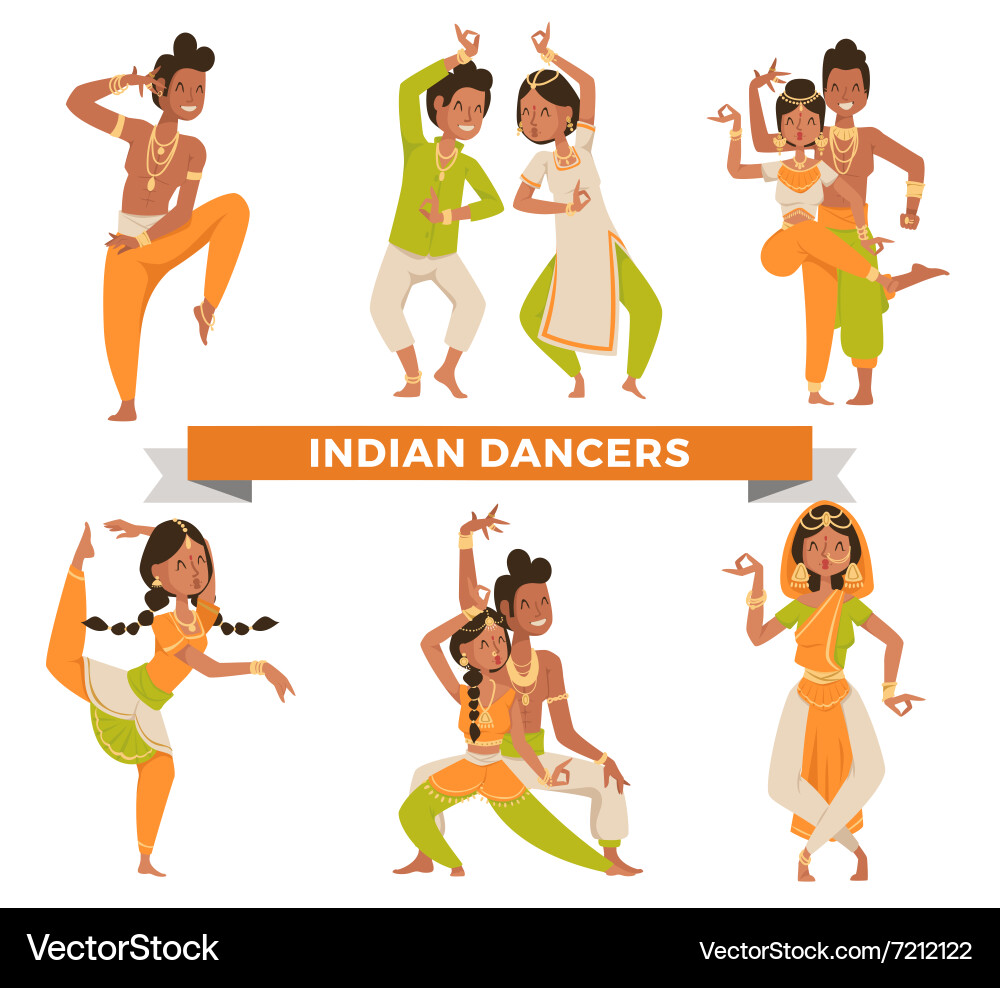 Bollywood Couple Dance Vector Image