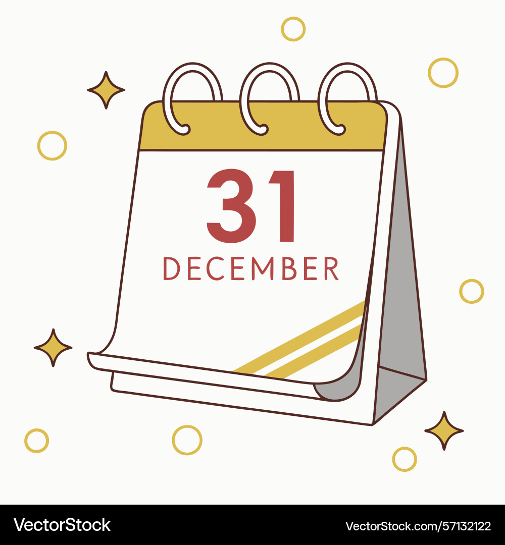 Calendar showing the date of thirty first Vector Image