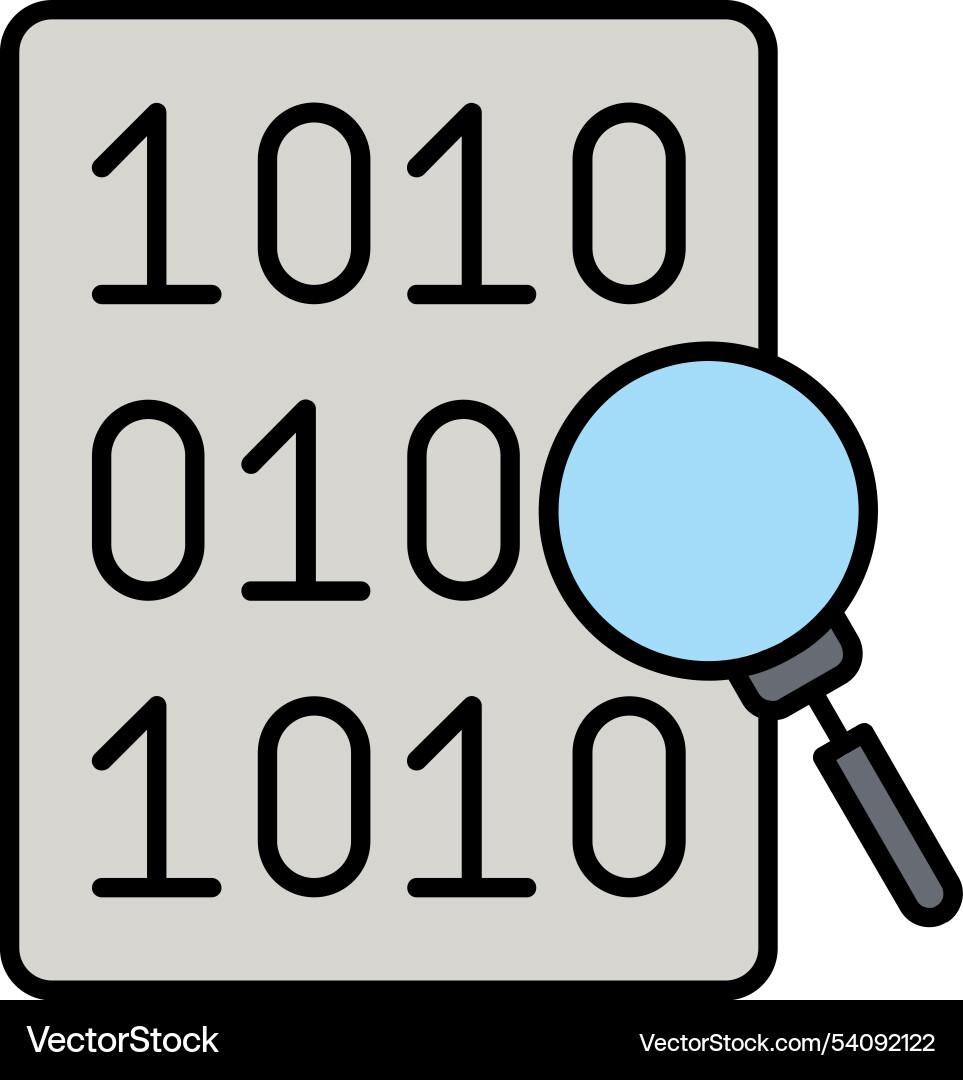 Code search line filled icon design vector image