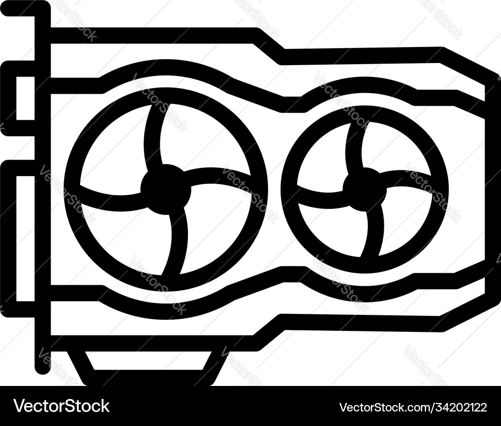 Computer display card icon outline style Vector Image