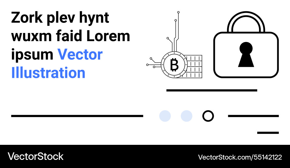 Cryptocurrency security concept with blockchain vector image