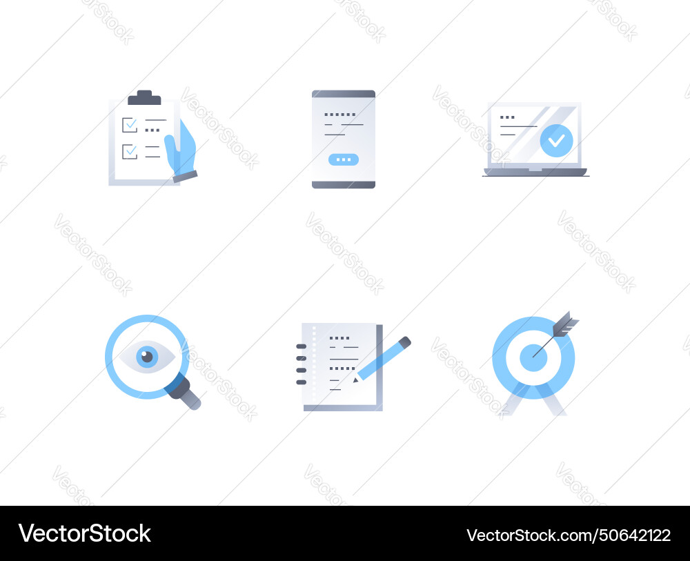 Data and information - flat design style icons set Data and information - flat design style icons set vector image