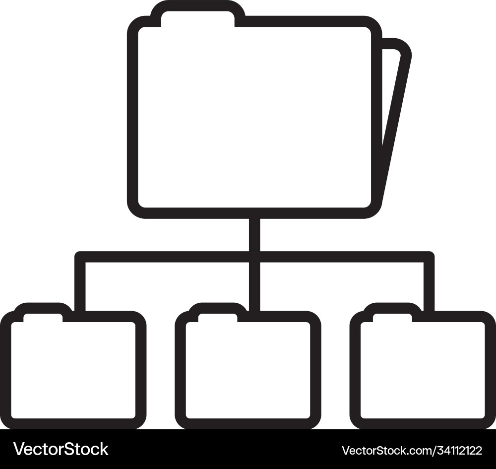 Data folders classification icon line style vector image