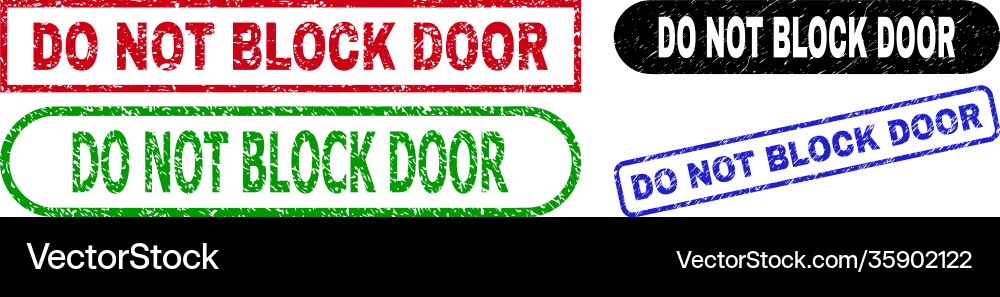 Do not block door rectangle stamps with corroded Vector Image
