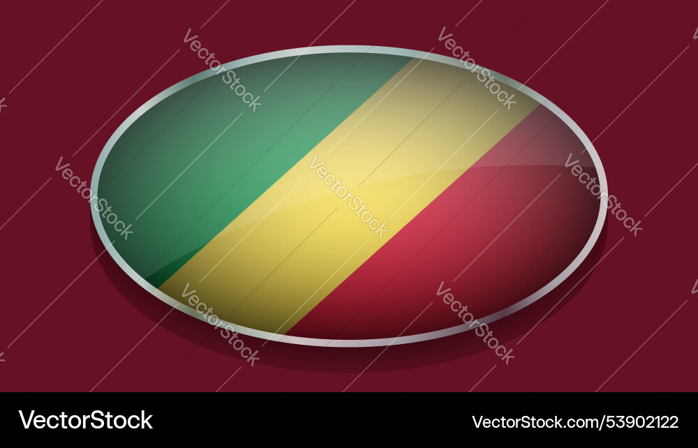 Eclipse shape of congo flag with original color Vector Image