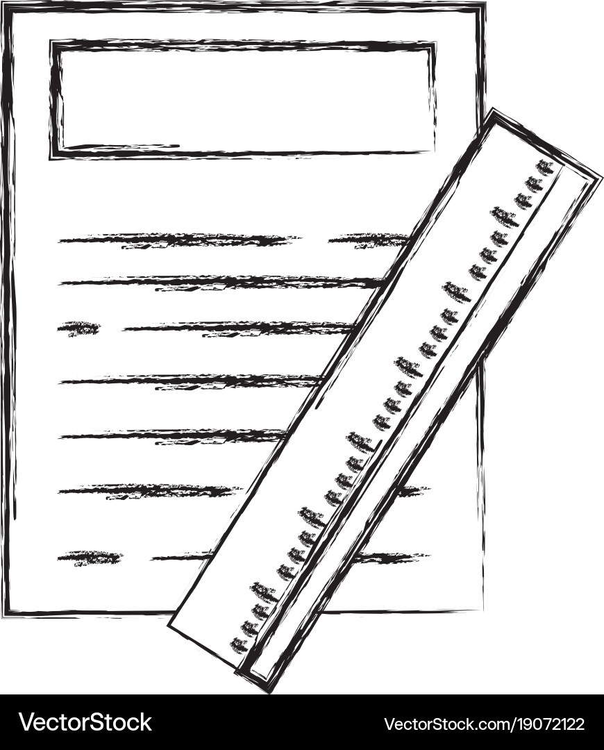 Figure paper document with ruler object design vector image