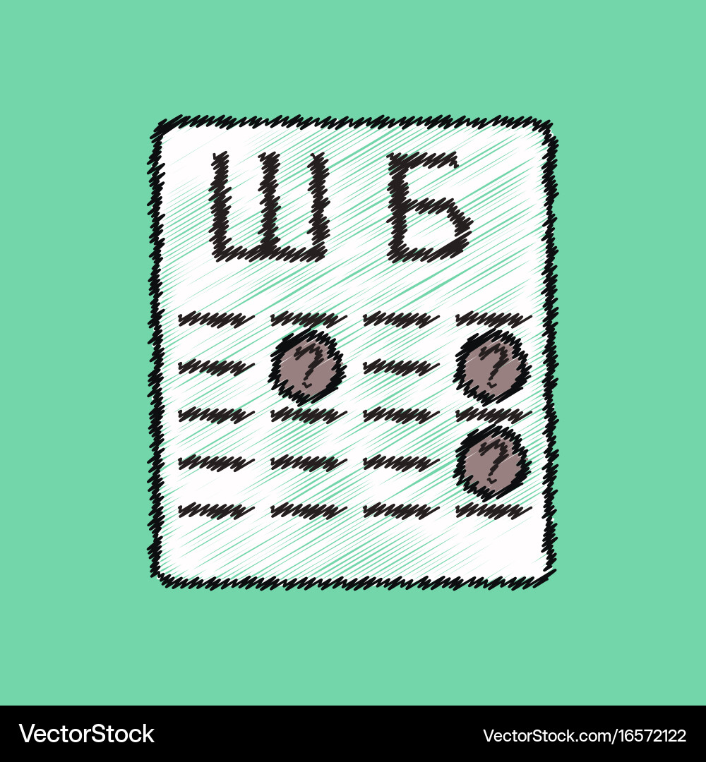 Flat shading style icon eye test with check mark vector image