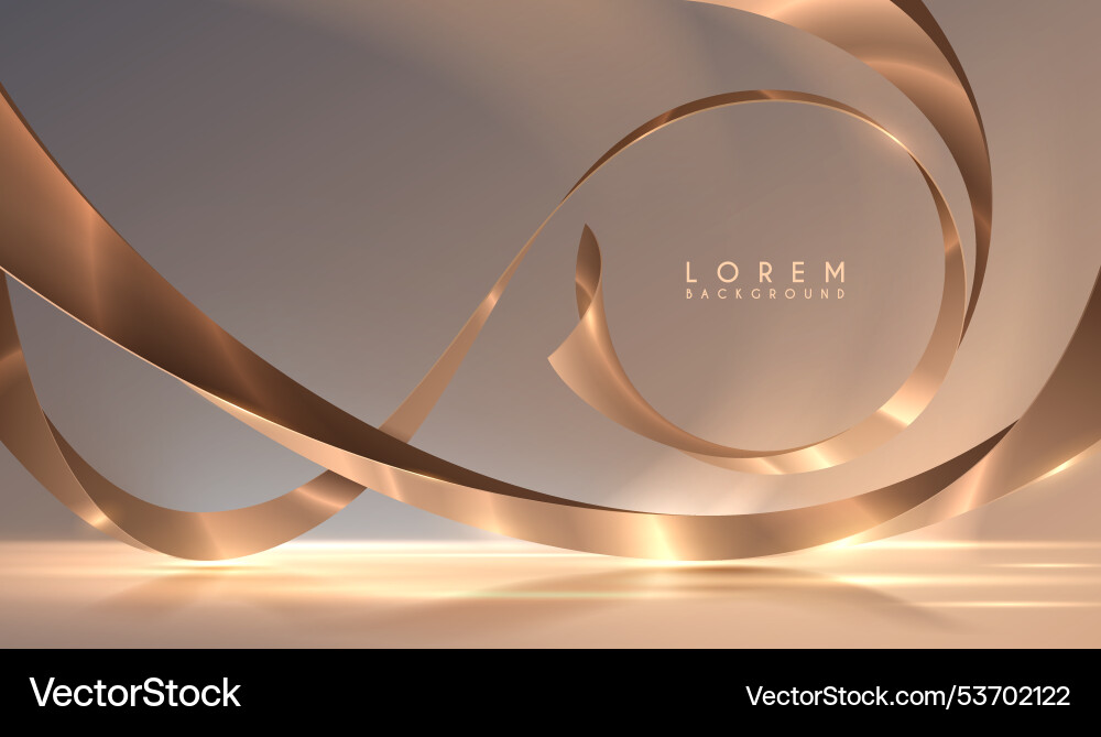 Golden waved lines with light effect Golden waved lines with light effect vector image