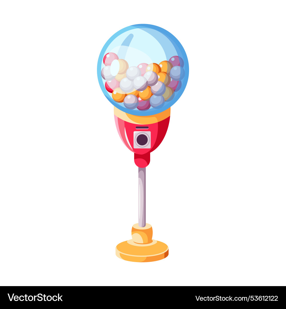 Gumball vending machine with round container flat Gumball vending machine with round container flat vector image