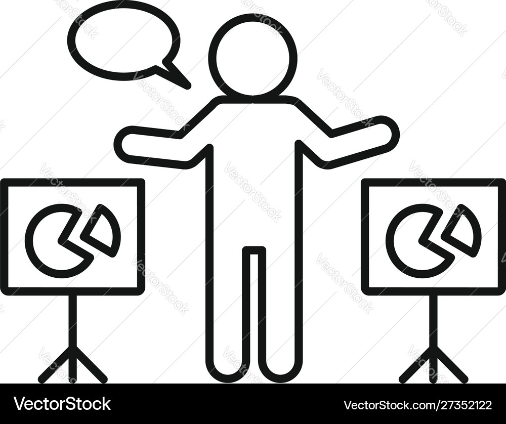 Lesson lecture icon outline style Vector Image