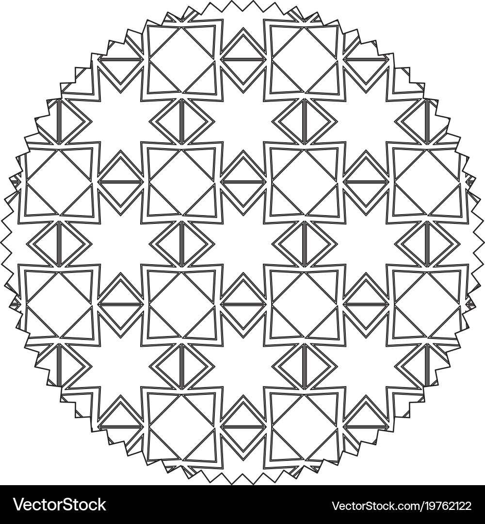 Line circle with pattern abstract shapes Vector Image