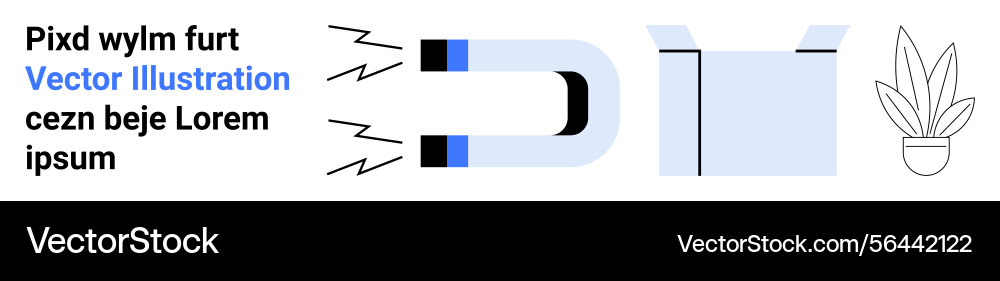Magnet attracting objects opened box Magnet attracting objects opened box vector image