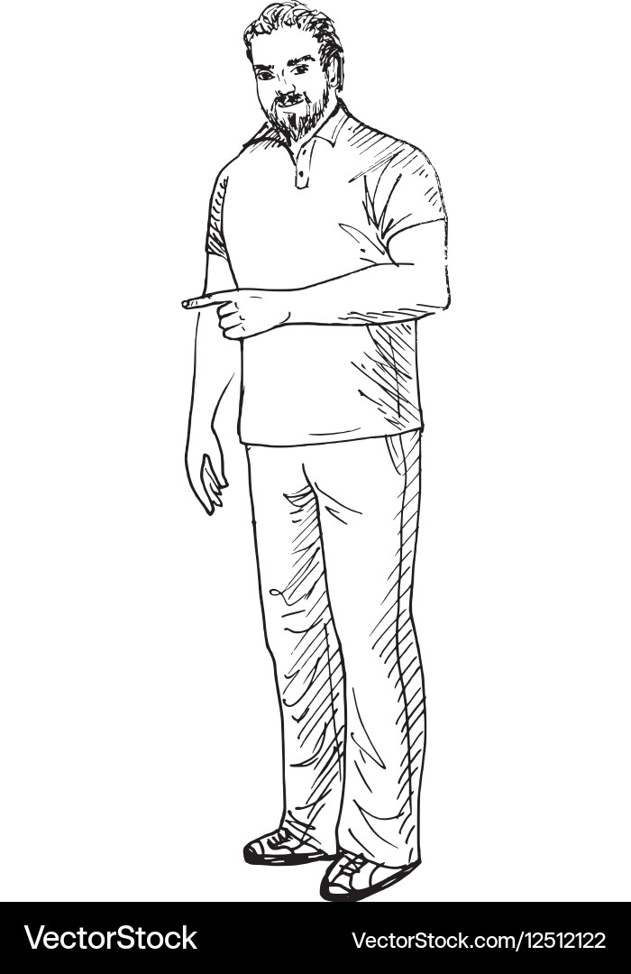 Man Pointing - Showing Something vector image