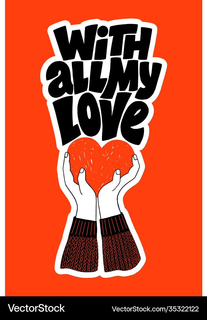 Mit all meiner Liebe Handschrift Mit all meiner Liebe Handschrift vektorbild