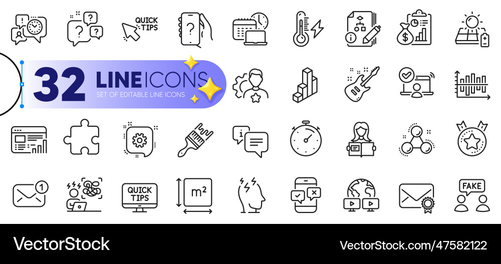 Outline set of verified mail web report Outline set of verified mail web report vector image