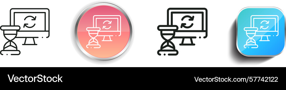 Progress icon thin linear regular and button vector image