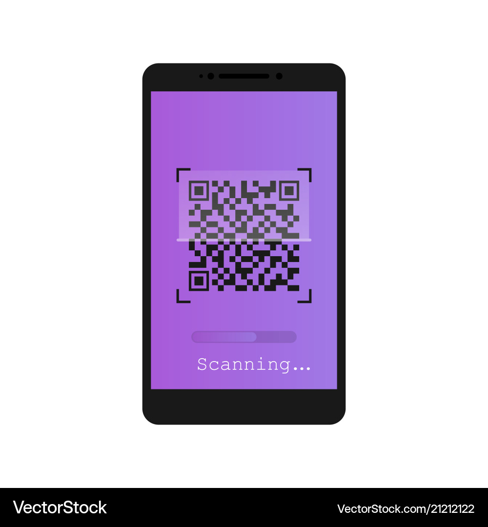 Qr scanner mobile scans code Qr scanner mobile scans code vector image