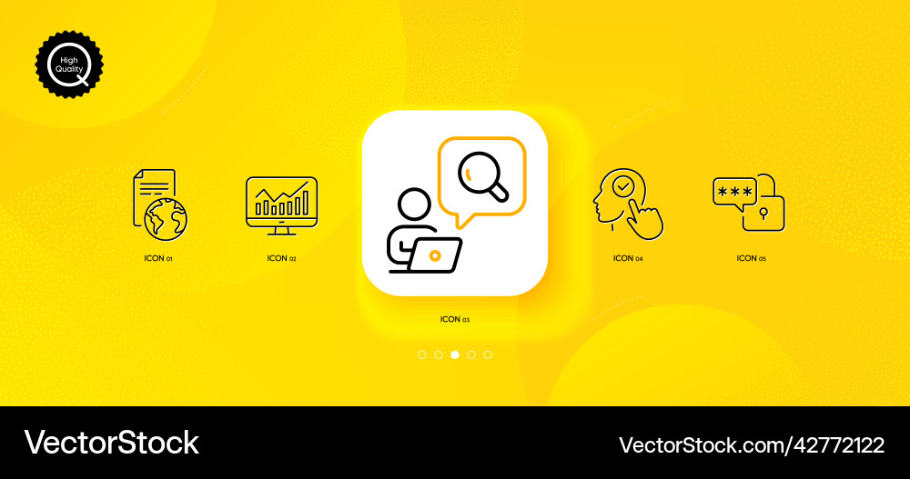 Select user lock and statistics minimal line Select user lock and statistics minimal line vector image
