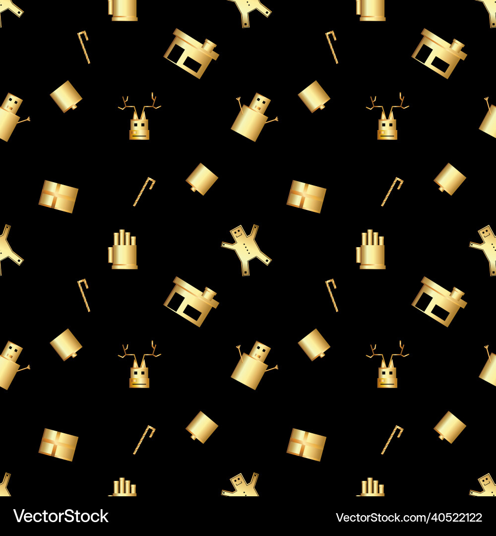 Sharp cornered christmas object pattern created vector image