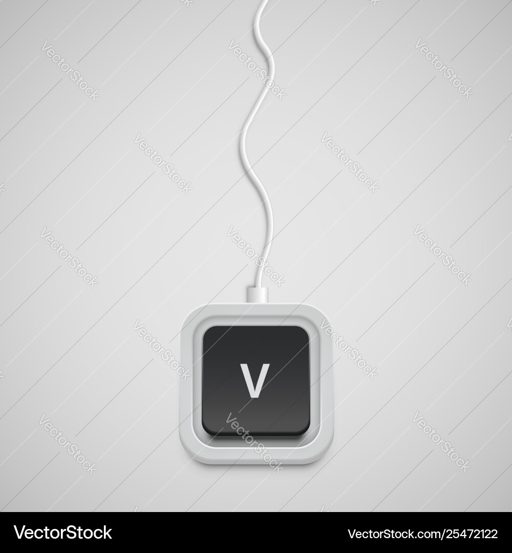 Simplified keyboard with one character only Simplified keyboard with one character only vector image