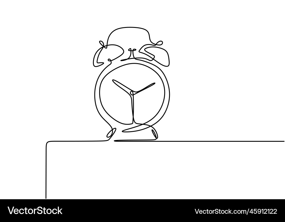 Sketch of the alarm clock continuous one line Sketch of the alarm clock continuous one line vector image