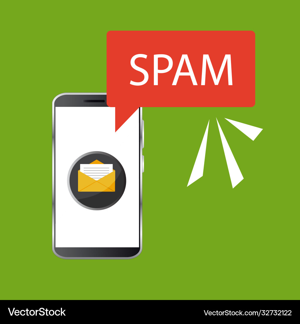 Spam data concept attention message Spam data concept attention message vector image